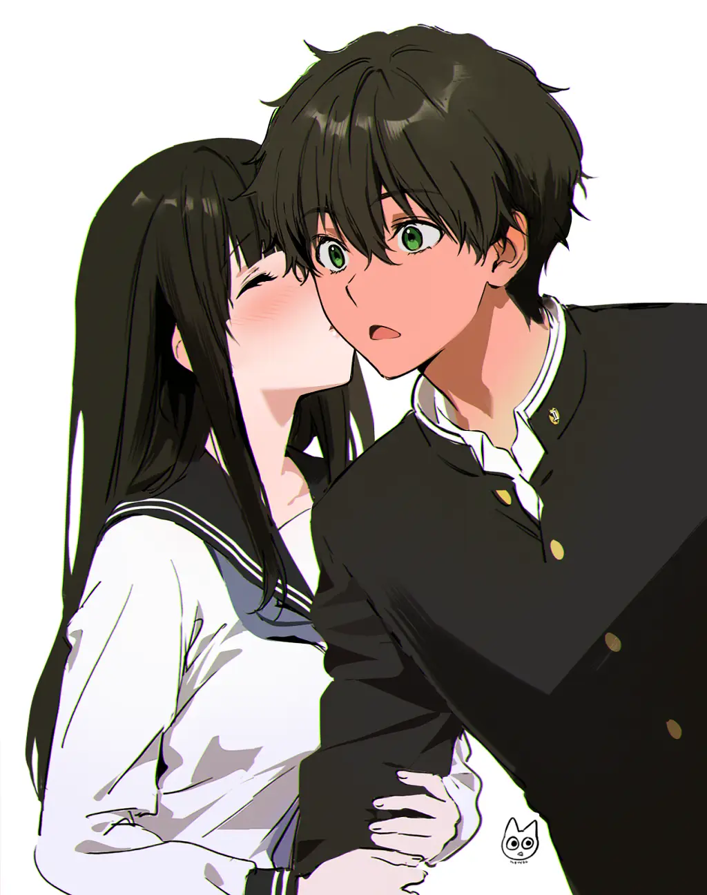 Anime nhân vật hôn nhau nồng nàn