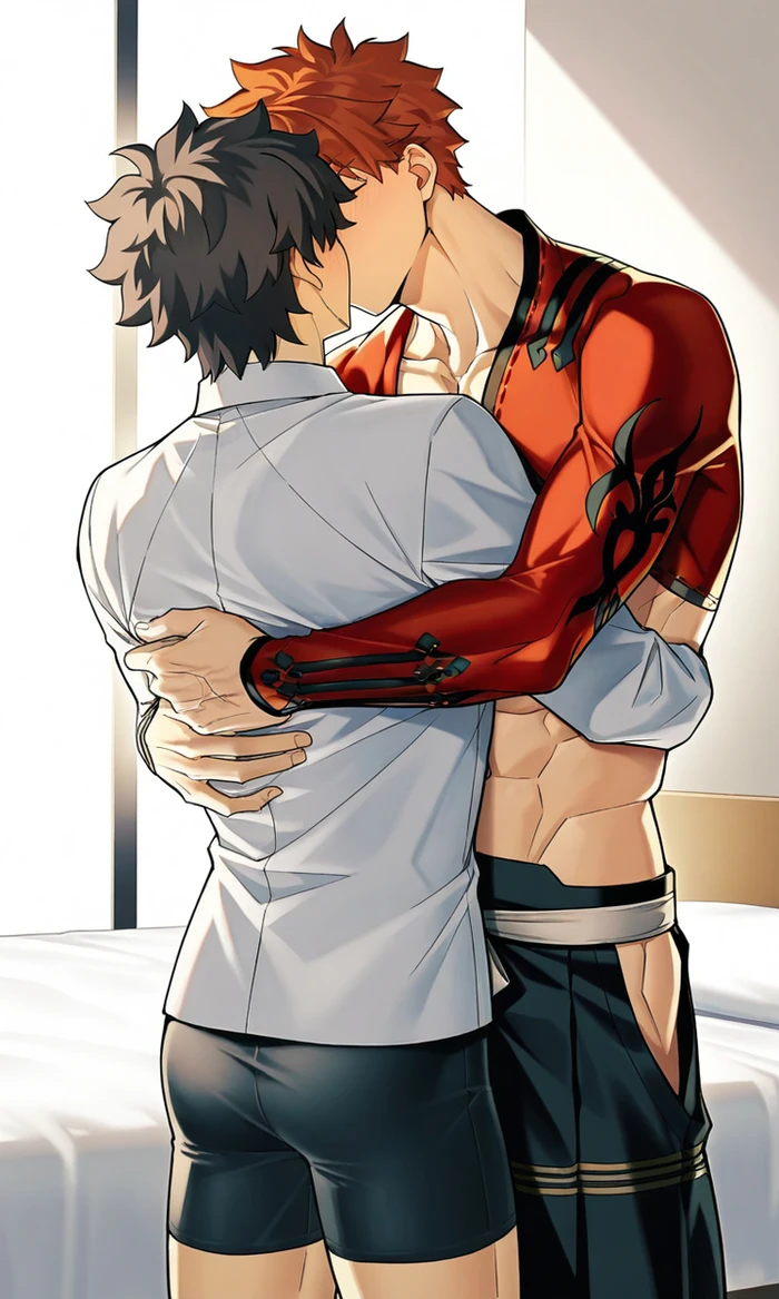 Cảnh anime ôm nhau tình cảm