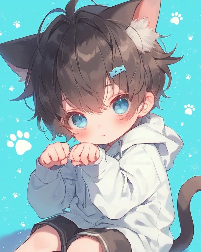 Chàng anime nam cute biểu cảm rạng rỡ