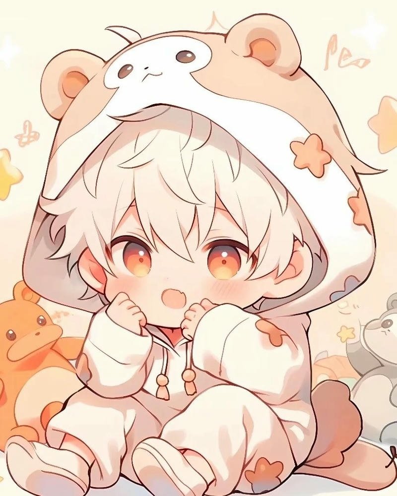 Hình ảnh anime cute nam thần thái tươi sáng