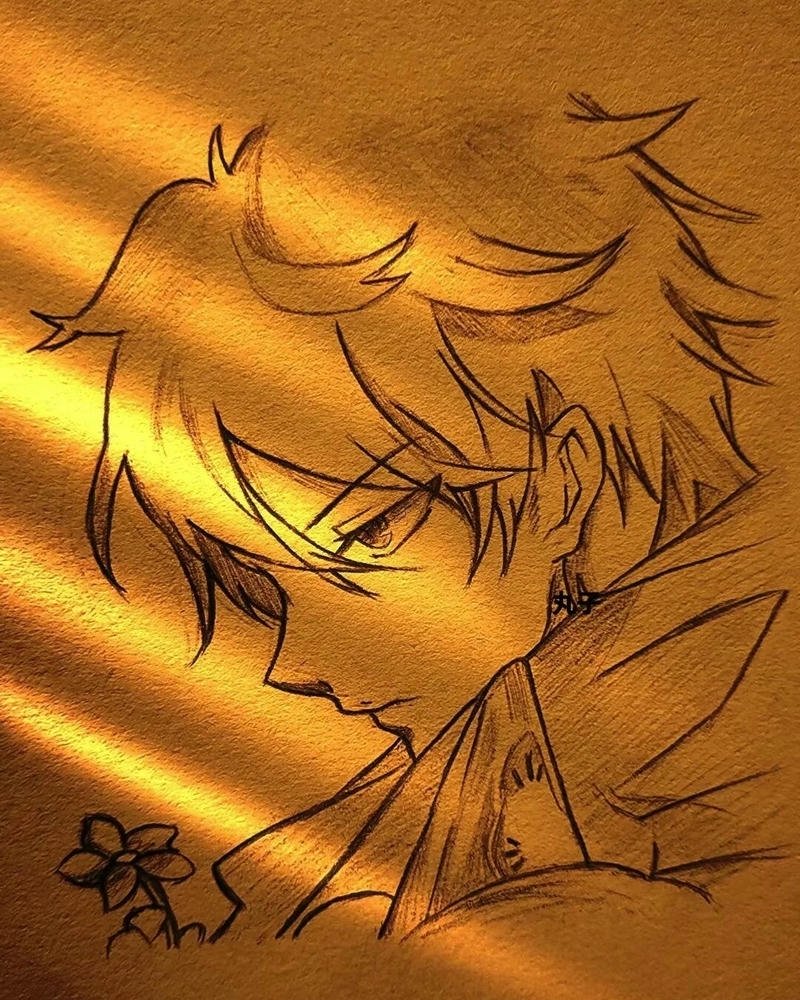 Tranh vẽ anime nam chi tiết rõ nét cân đối đẹp