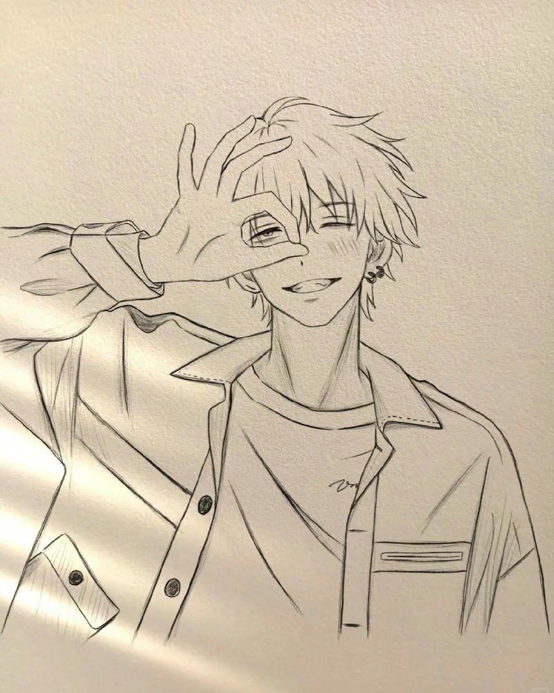 Tranh vẽ anime nam hình tượng độc đáo hấp dẫn nhìn