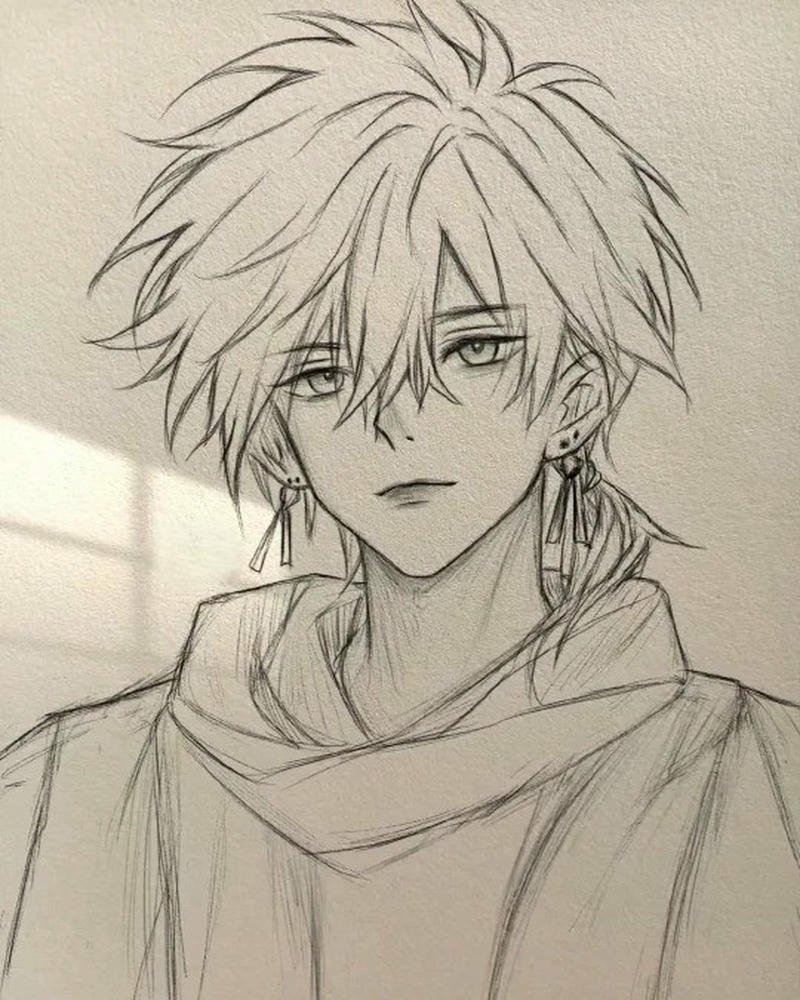 Tranh vẽ anime nam phong cách hiện đại đẹp tinh tế