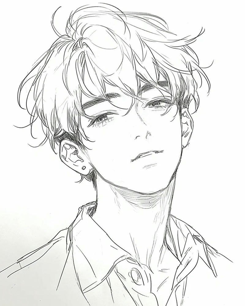 Tranh vẽ anime nam sắc thái nhẹ nhàng giàu cảm xúc