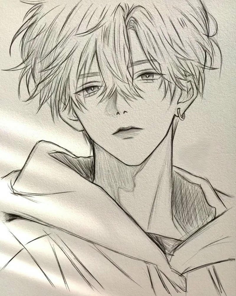 Tranh vẽ anime nam thần thái tự tin đầy cá tính