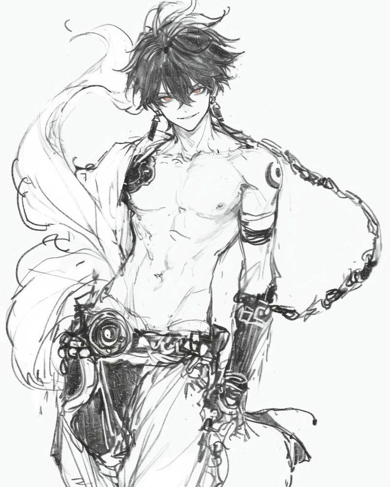 Tranh vẽ anime nam vẻ ngoài cuốn hút đầy ấn tượng