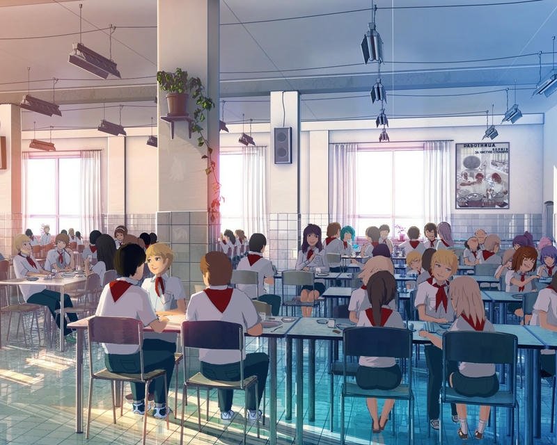 ảnh anime học đường dễ thương sáng