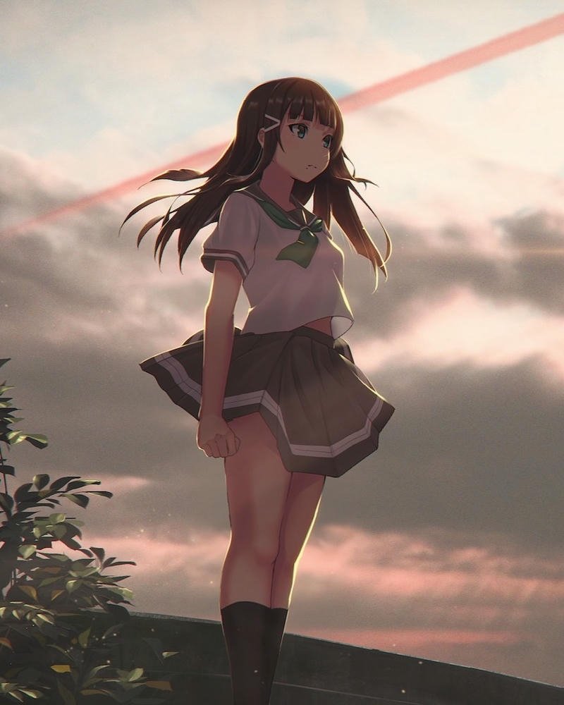 ảnh anime nữ học sinh vui vẻ