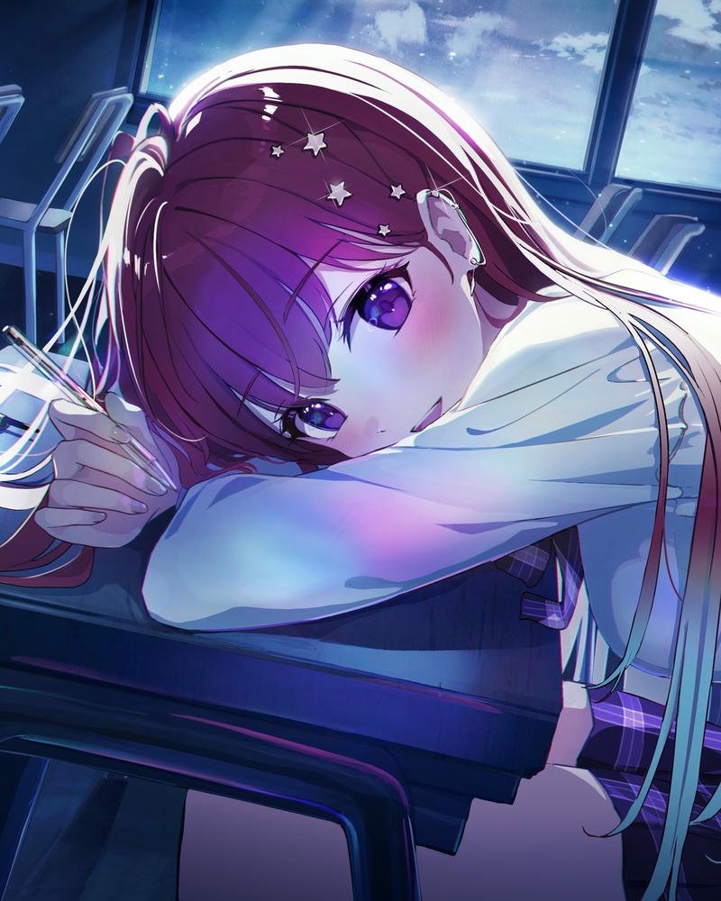 anime nữ học sinh ảnh rực rỡ