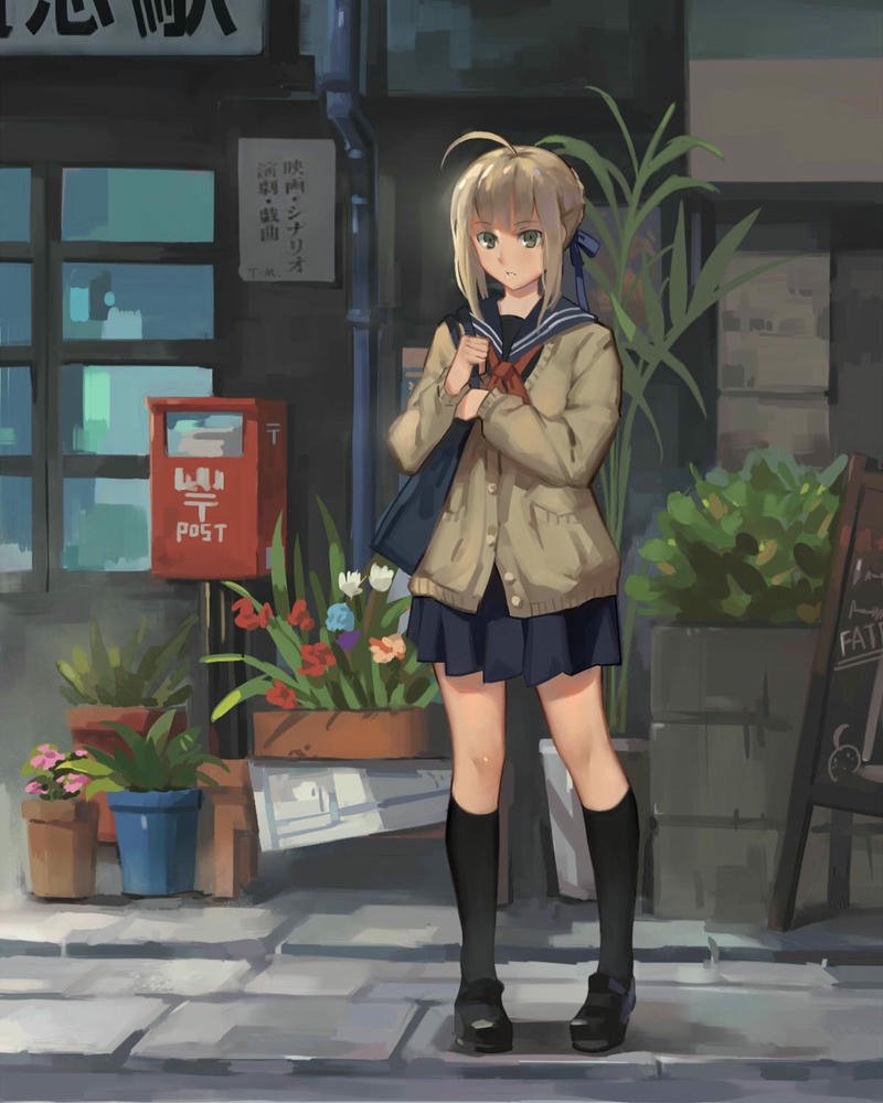 anime nữ học sinh ảnh tươi sáng