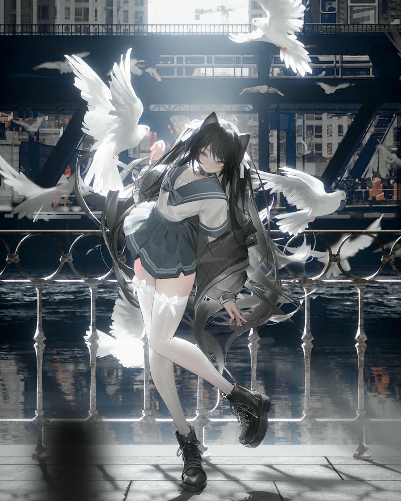 hình ảnh anime nữ học sinh nhẹ nhàng