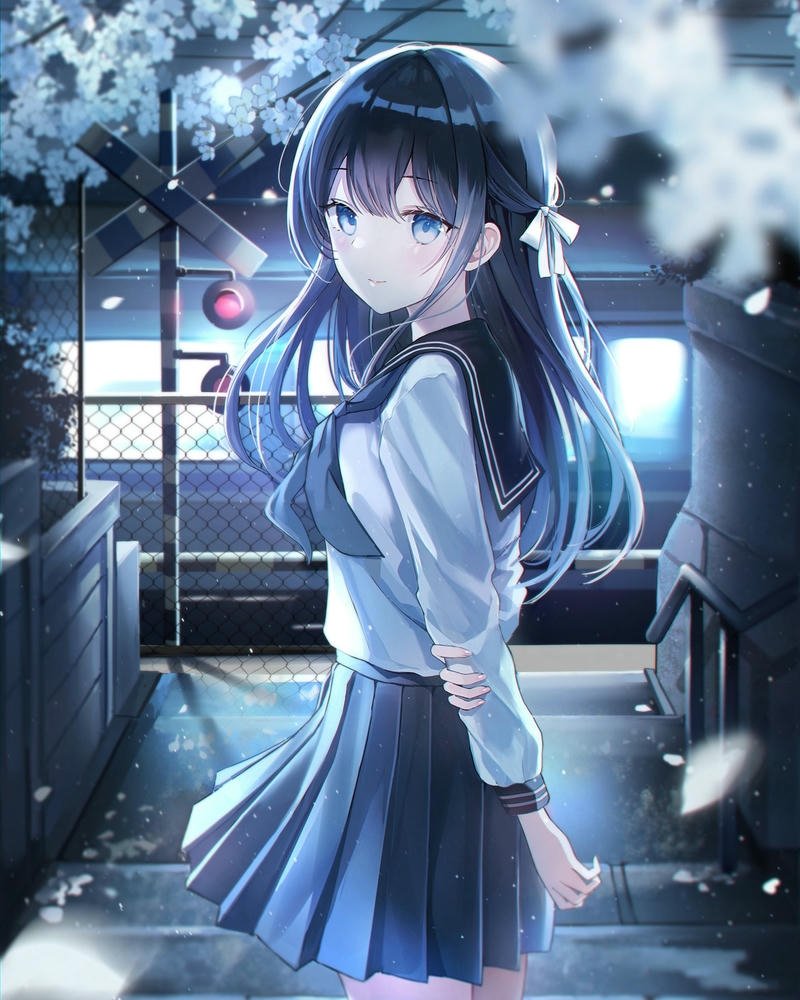 hình ảnh anime nữ học sinh xinh lung linh