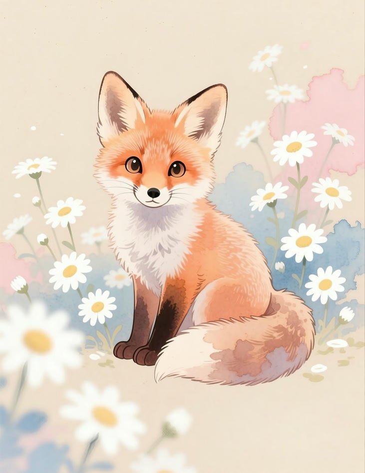 hình ảnh cáo chibi ấm áp