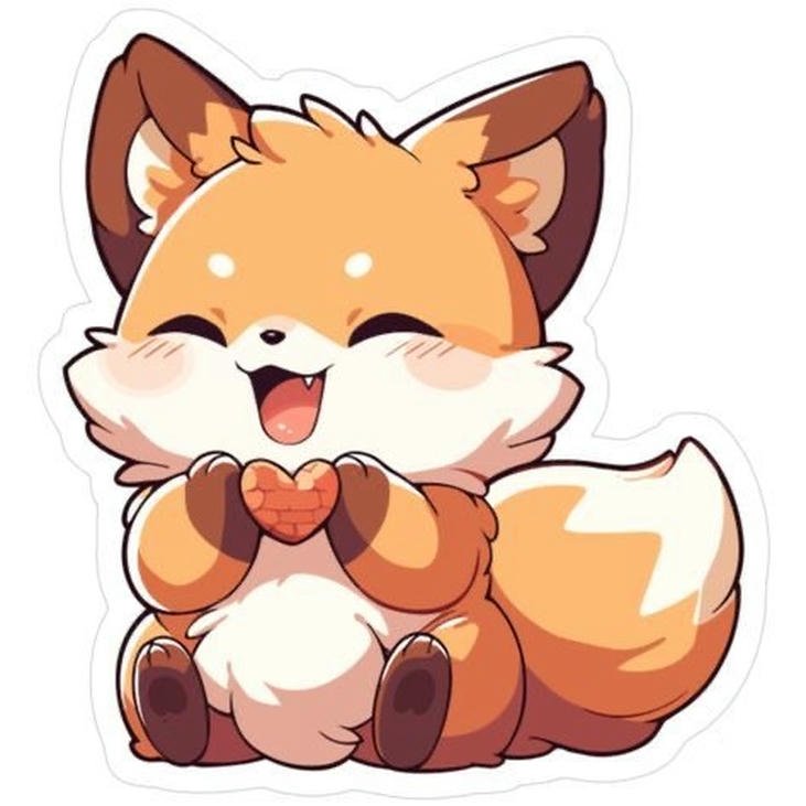 hình ảnh cáo chibi cảm giác vui