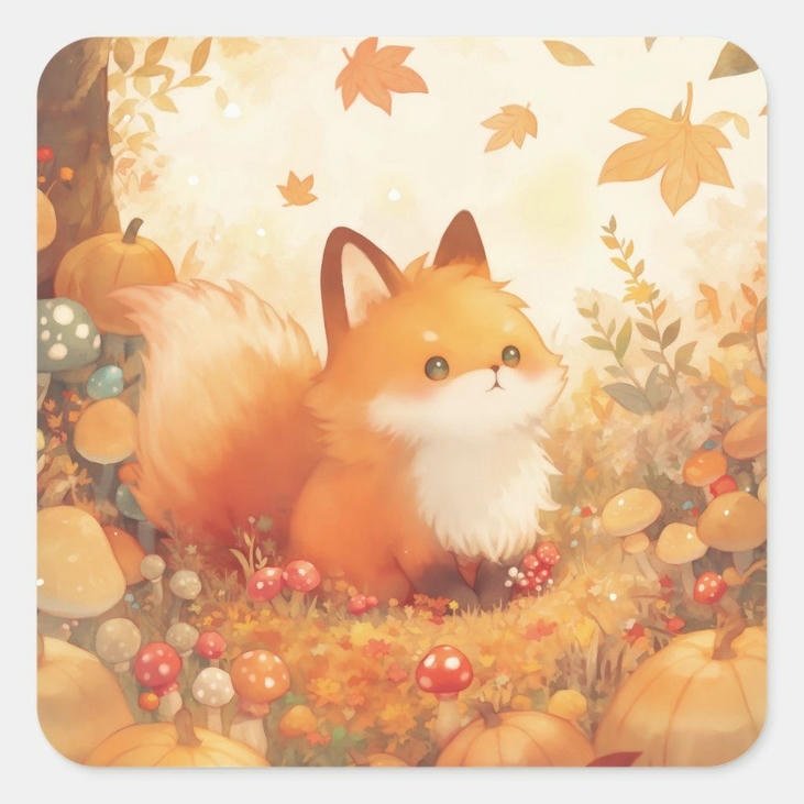 hình ảnh cáo chibi dáng sinh động