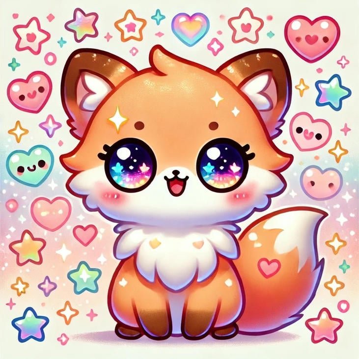 hình ảnh cáo chibi trừu tượng