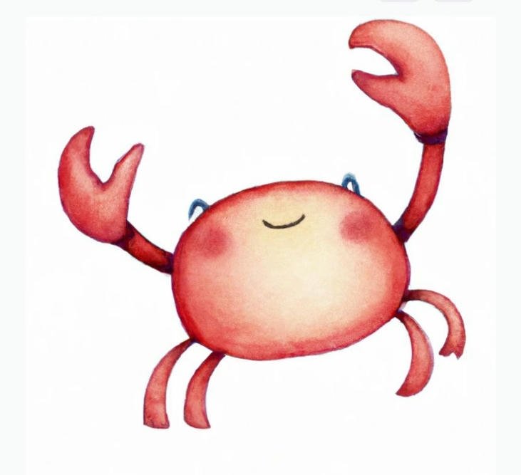 hình ảnh con cua chibi biểu hiện dễ thương