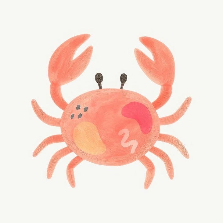 hình ảnh con cua chibi dáng vẻ sinh động