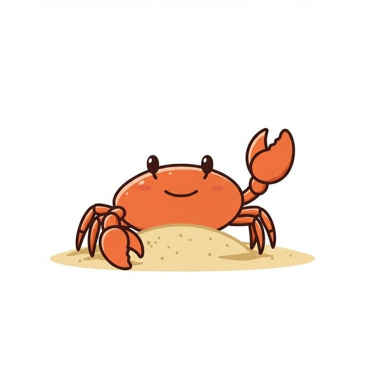 hình ảnh con cua chibi tạo cảm giác vui