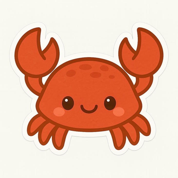 hình ảnh con cua chibi tròn cầu kì