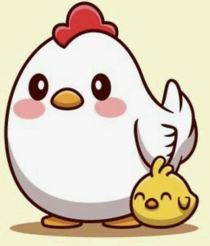 hình ảnh con gà chibi biểu hiện dễ thương