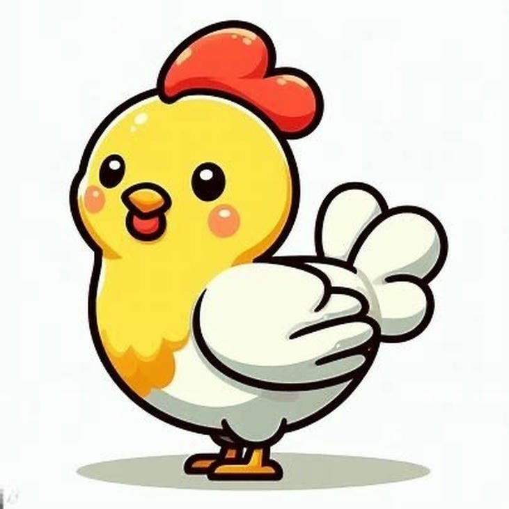 hình ảnh con gà chibi dáng vẻ đáng yêu