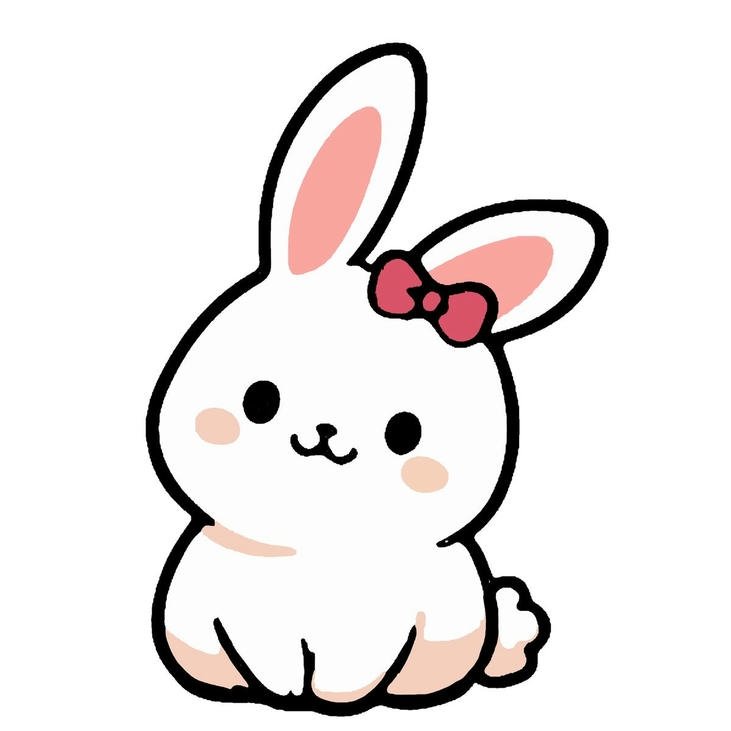 hình ảnh con thỏ chibi dáng vẻ đáng yêu