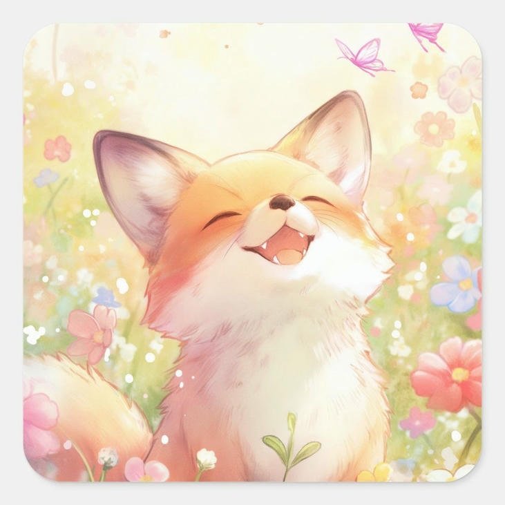 hình cáo chibi chân thực tối giản