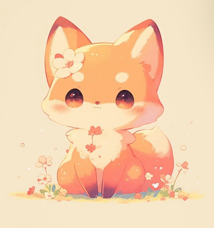 hình cáo chibi dễ thương tối giản