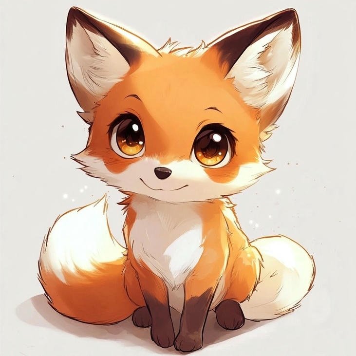 hình cáo chibi hơi tinh nghịch