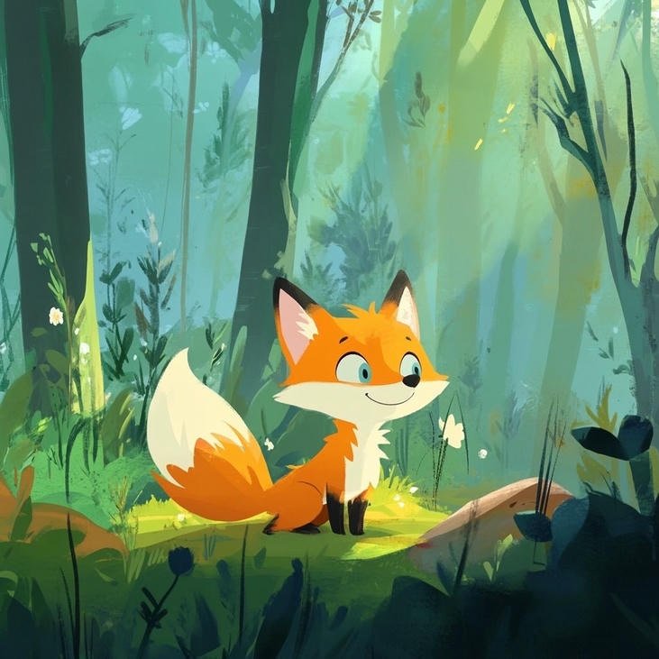 hình cáo chibi thơ mộng dễ nhìn