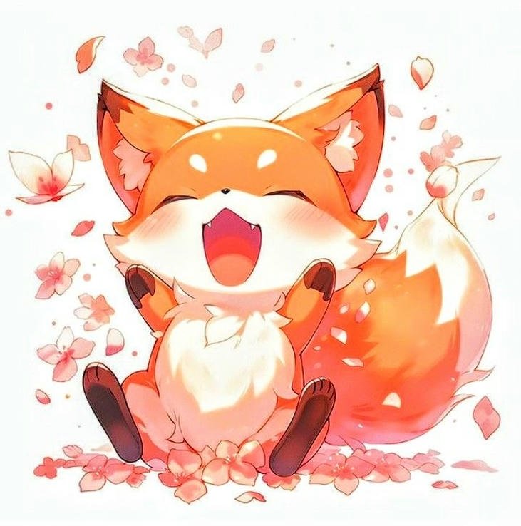 hình cáo chibi tối giản lanh lợi