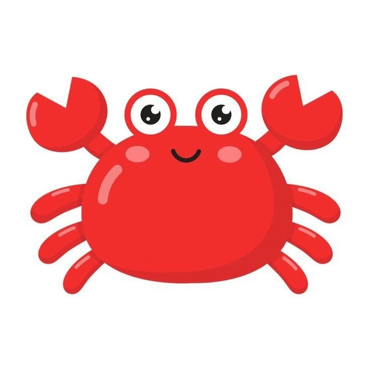 hình con cua chibi dáng nhỏ nhắn