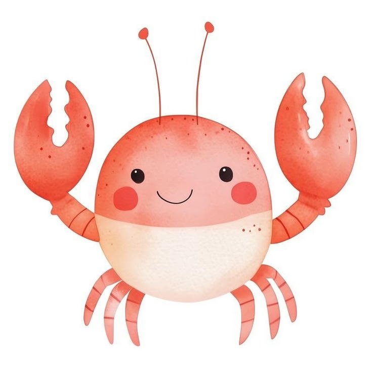 hình con cua chibi dễ nhìn