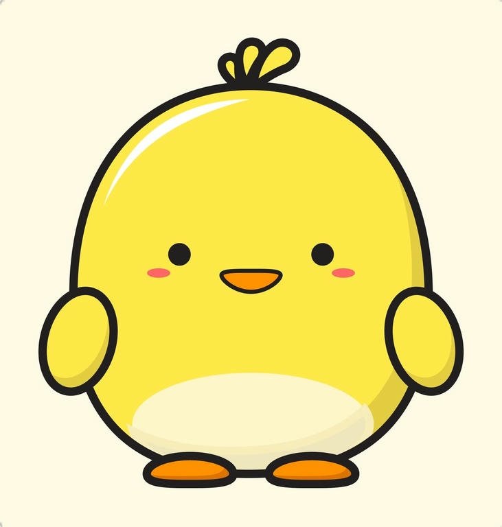 hình con gà chibi chân thực