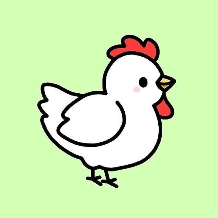 hình con gà chibi đáng yêu vui vẻ