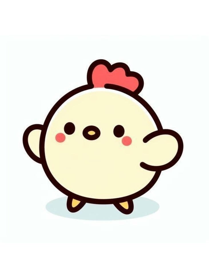 hình con gà chibi mịn màng dễ nhìn