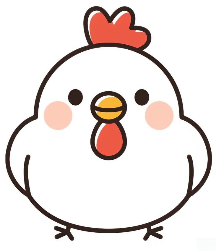 hình con gà chibi tạo dáng linh hoạt