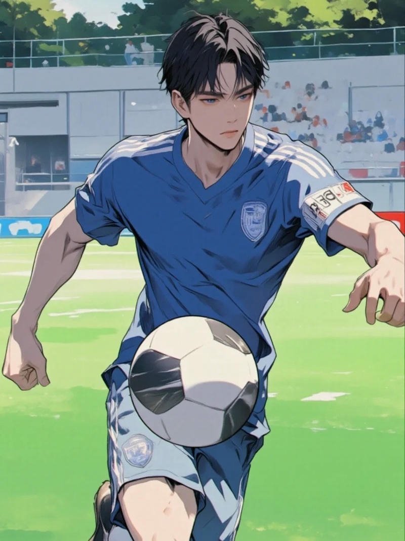 Ảnh anime bóng đá đường nét sắc sảo cuốn hút
