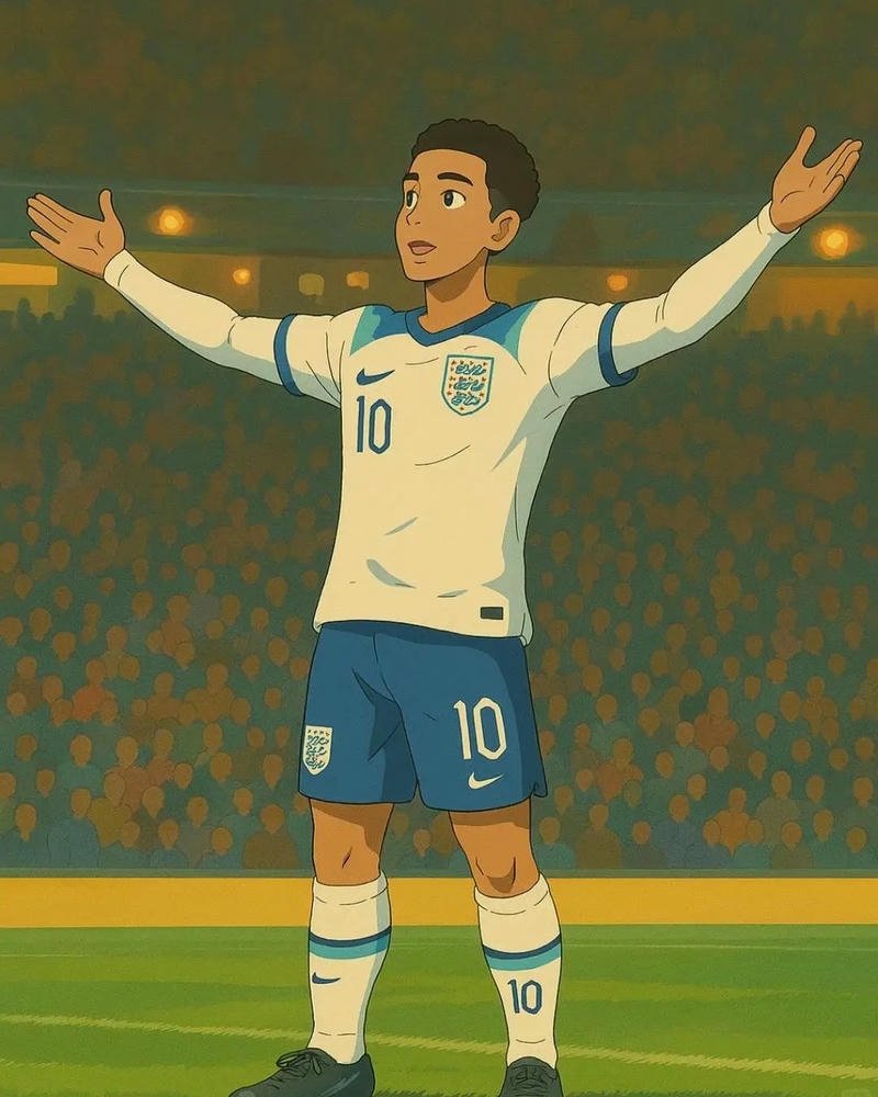 Ảnh anime bóng đá thể hiện khoảnh khắc kịch tính