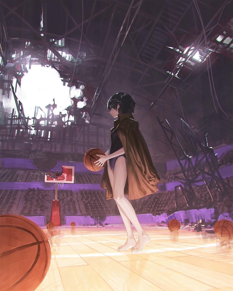 Ảnh anime bóng rổ diễn tả động tác uyển chuyển