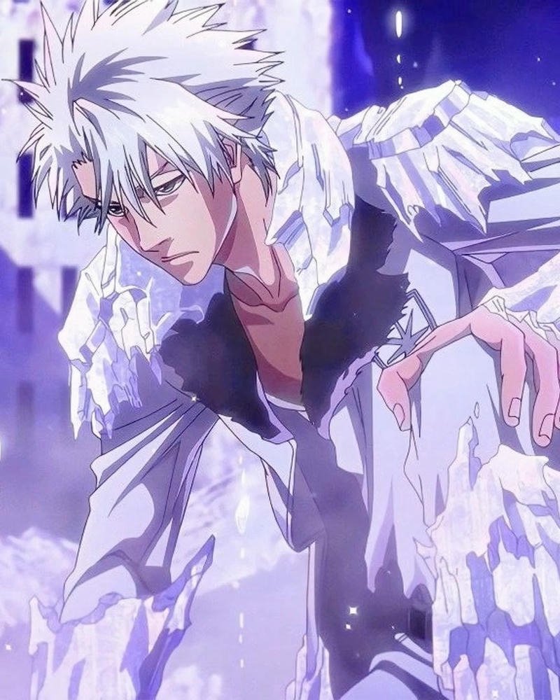 Ảnh anime nam tóc trắng ánh nhìn sắc sảo