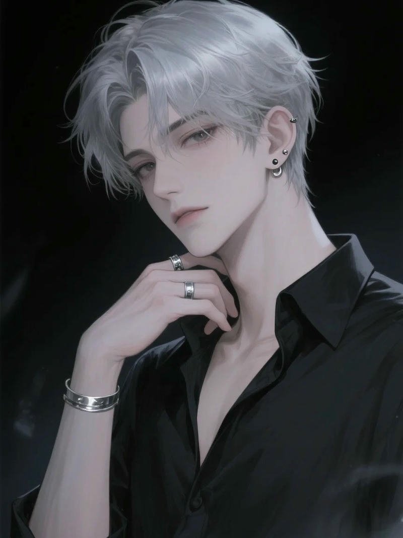 Ảnh anime nam tóc trắng biểu tượng sức hút