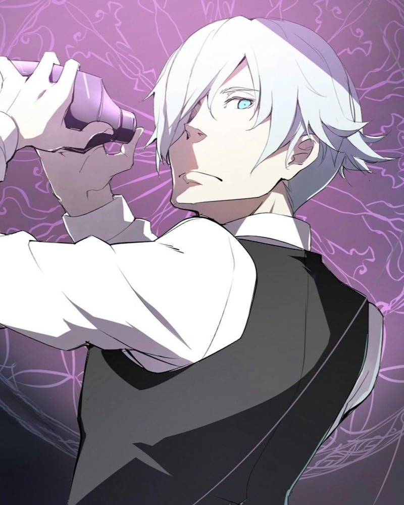 Ảnh anime nam tóc trắng tạo hình đầy ấn tượng