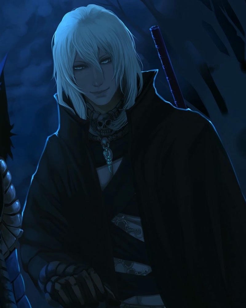 Ảnh anime nam tóc trắng thần thái cuốn hút