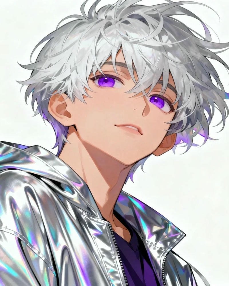 Ảnh anime nam tóc trắng vẻ ngoài điển trai