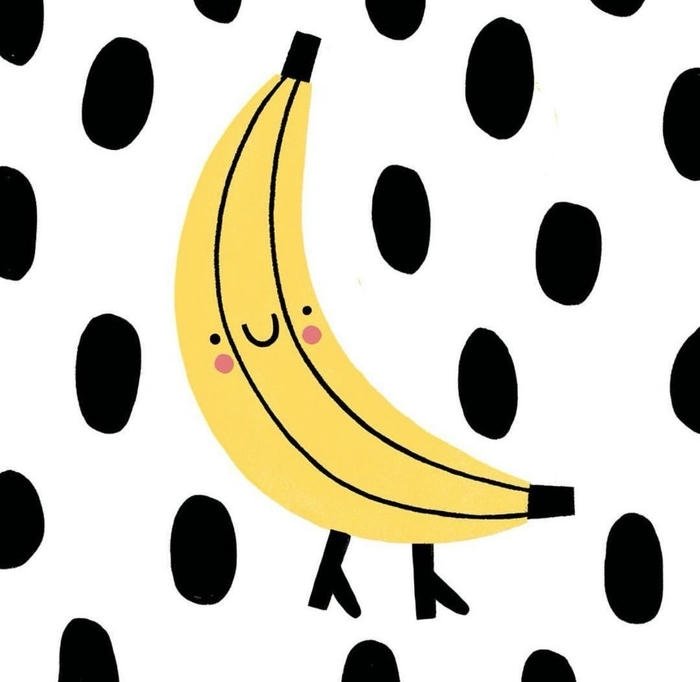 Ảnh avatar quả chuối cute màu sáng