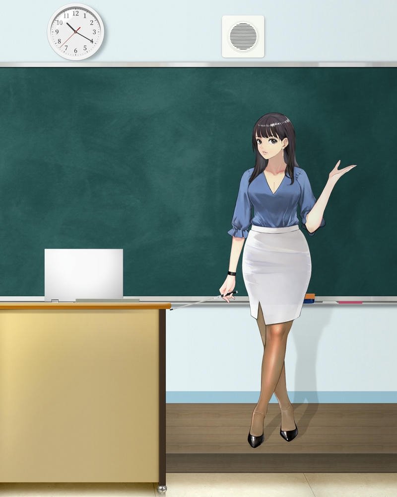 Ảnh cô giáo anime diện mạo cuốn hút tự nhiên