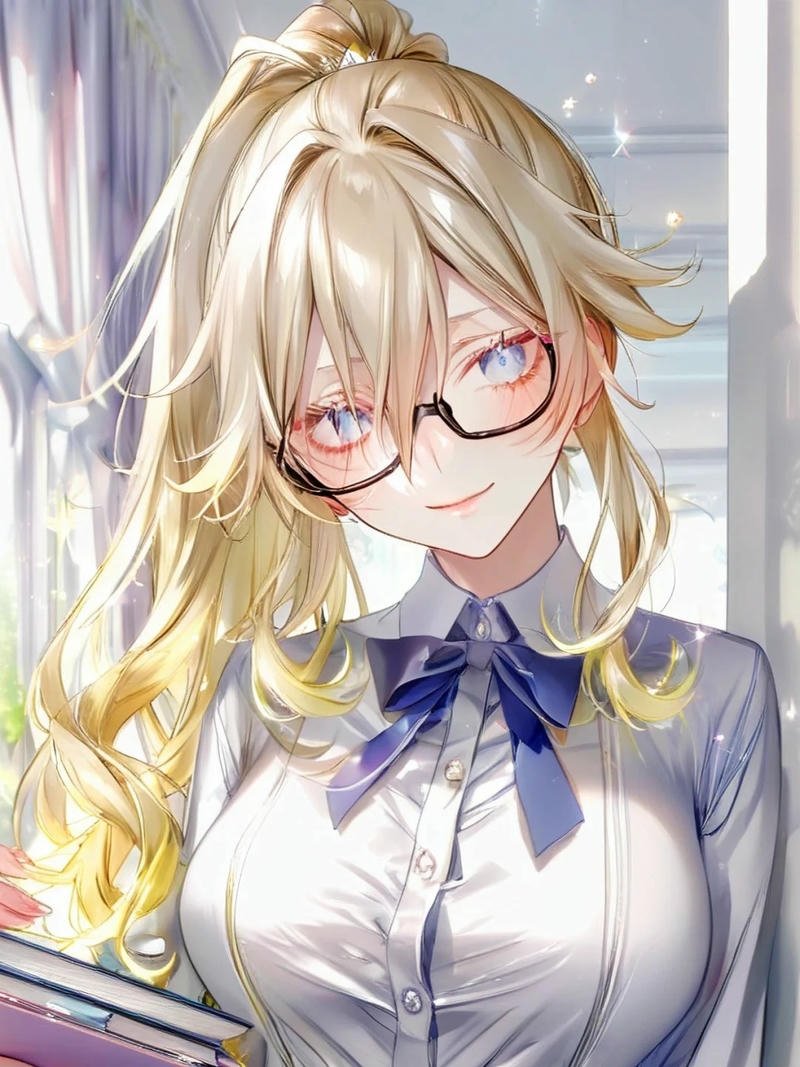 Ảnh cô giáo anime khí chất điềm đạm nổi bật