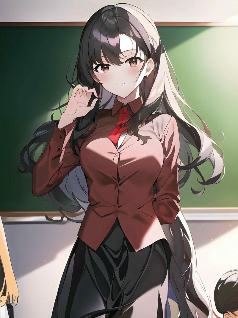 Ảnh cô giáo anime nét vẽ rõ ràng sinh động